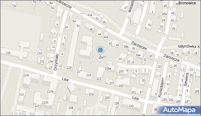 Kraków, Zarzecze, 42b, mapa Krakowa