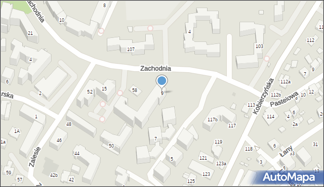 Kraków, Zachodnia, 9, mapa Krakowa