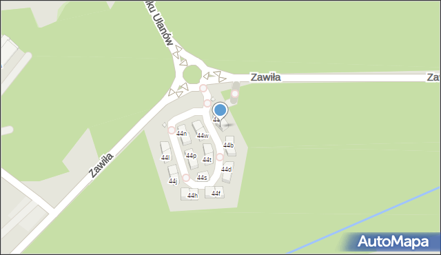 Kraków, Zawiła, 44a, mapa Krakowa