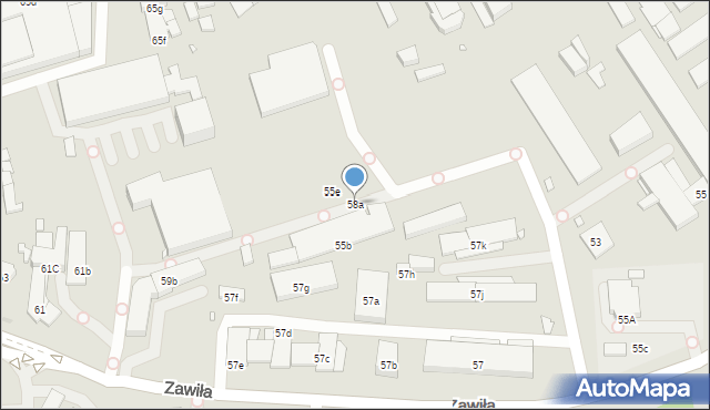 Kraków, Zawiła, 58a, mapa Krakowa