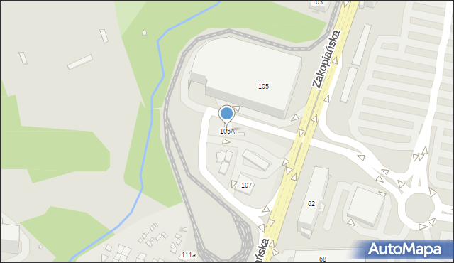 Kraków, Zakopiańska, 105A, mapa Krakowa