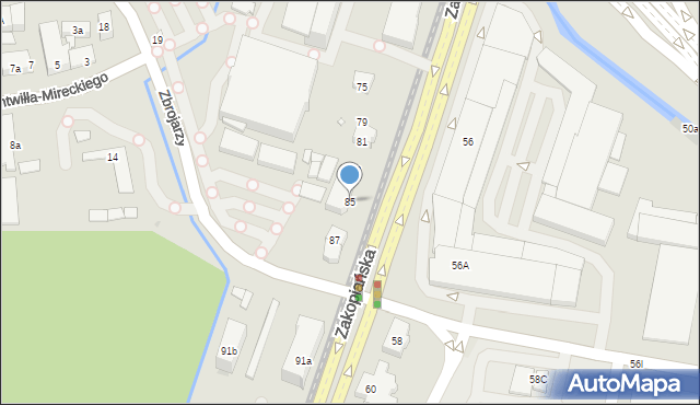 Kraków, Zakopiańska, 85a, mapa Krakowa