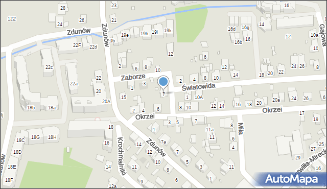 Kraków, Zaborze, 7, mapa Krakowa