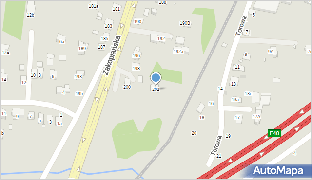 Kraków, Zakopiańska, 202, mapa Krakowa