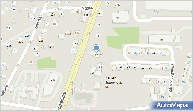 Kraków, Zakopiańska, 82, mapa Krakowa