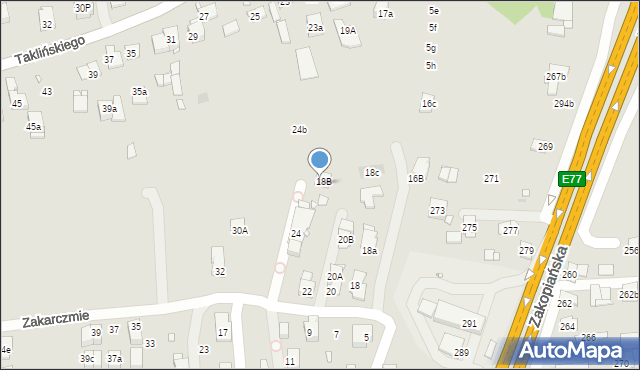 Kraków, Zakarczmie, 24A, mapa Krakowa