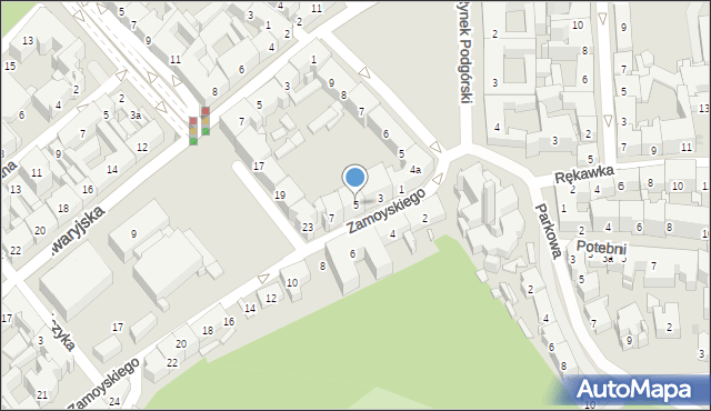 Kraków, Zamoyskiego Jana, hetm., 5, mapa Krakowa