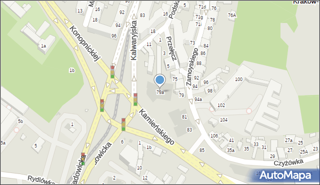 Kraków, Zamoyskiego Jana, hetm., 79a, mapa Krakowa
