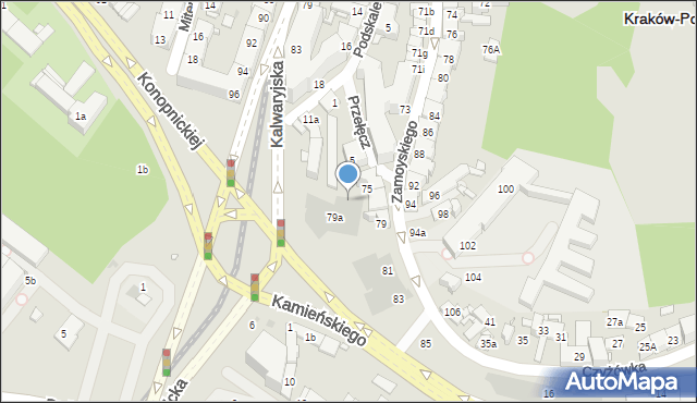 Kraków, Zamoyskiego Jana, hetm., 79b, mapa Krakowa