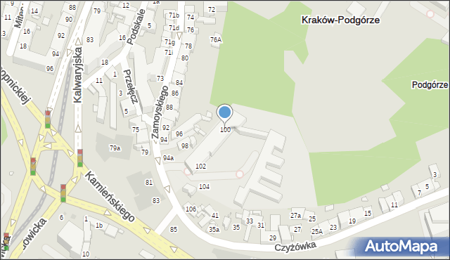 Kraków, Zamoyskiego Jana, hetm., 100, mapa Krakowa