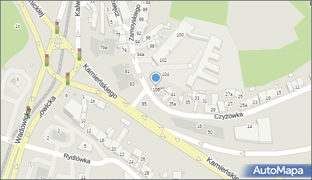 Kraków, Zamoyskiego Jana, hetm., 106, mapa Krakowa