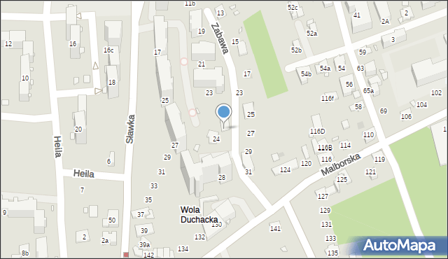 Kraków, Zabawa, 26, mapa Krakowa