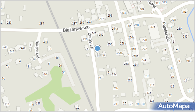 Kraków, Zamłynie, 3, mapa Krakowa