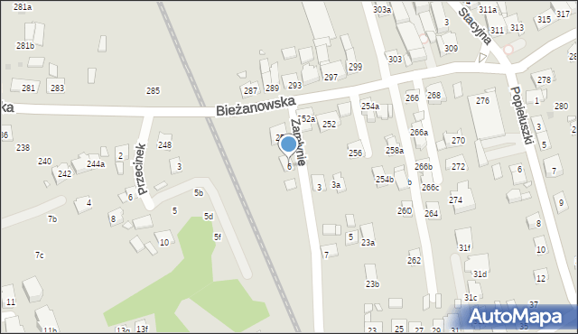 Kraków, Zamłynie, 6, mapa Krakowa