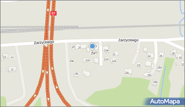 Kraków, Zarzyckiego Wiesława, 20a, mapa Krakowa