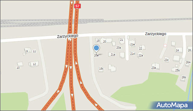 Kraków, Zarzyckiego Wiesława, 20e, mapa Krakowa