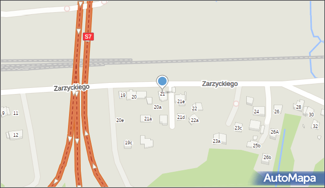 Kraków, Zarzyckiego Wiesława, 21, mapa Krakowa