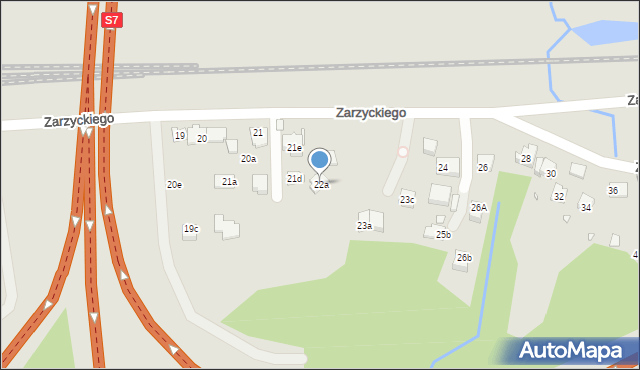 Kraków, Zarzyckiego Wiesława, 22a, mapa Krakowa