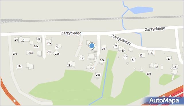 Kraków, Zarzyckiego Wiesława, 25a, mapa Krakowa