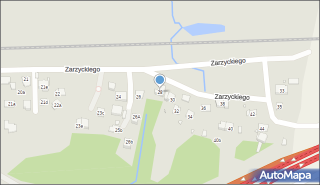 Kraków, Zarzyckiego Wiesława, 28, mapa Krakowa