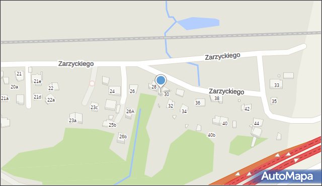 Kraków, Zarzyckiego Wiesława, 30a, mapa Krakowa