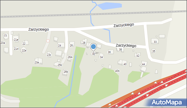 Kraków, Zarzyckiego Wiesława, 32, mapa Krakowa