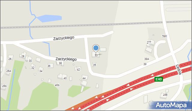 Kraków, Zarzyckiego Wiesława, 33, mapa Krakowa