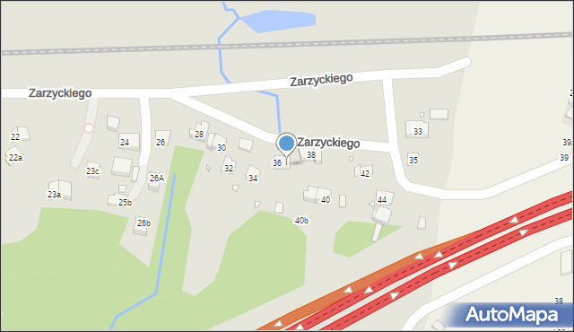 Kraków, Zarzyckiego Wiesława, 36a, mapa Krakowa