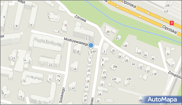 Kraków, Żabiniec, 3, mapa Krakowa