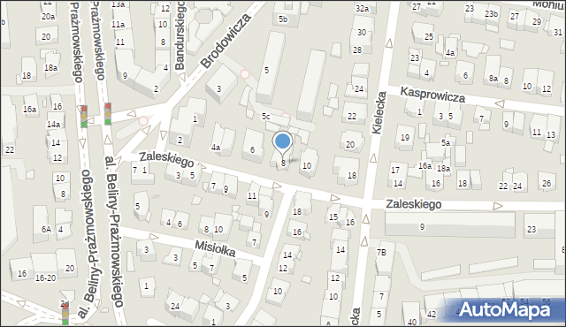 Kraków, Zaleskiego Bohdana, 8, mapa Krakowa