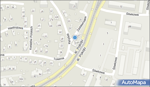 Kraków, Zastawniaka Józefa, ks., 2, mapa Krakowa