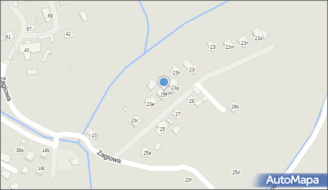 Kraków, Żaglowa, 23f, mapa Krakowa