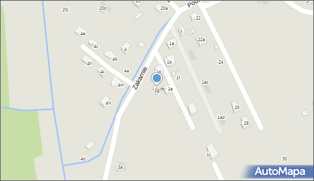 Kraków, Zakarnie, 1g, mapa Krakowa