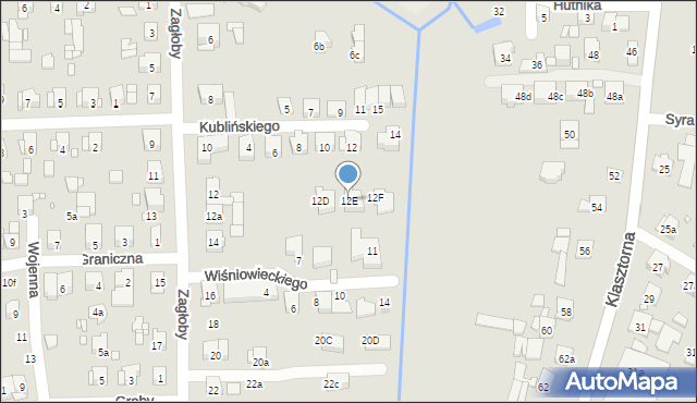 Kraków, Zagłoby Jana Onufrego, 12E, mapa Krakowa