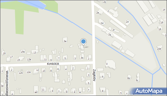 Kraków, Zagłoby Jana Onufrego, 1b, mapa Krakowa