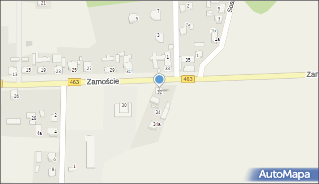 Krasiejów, Zamoście, 32, mapa Krasiejów