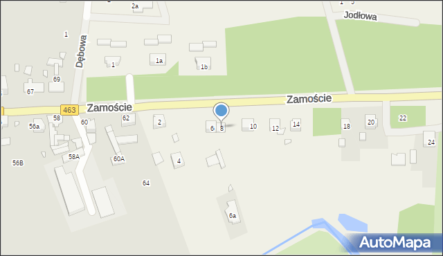 Krasiejów, Zamoście, 8, mapa Krasiejów