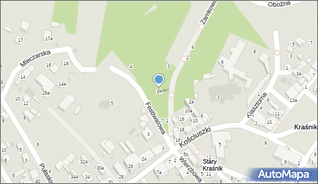Kraśnik, Zamkowa, 1A, mapa Kraśnik