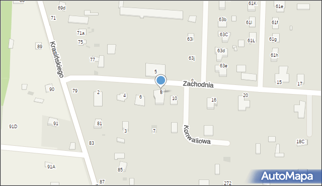 Kraśnik, Zachodnia, 8, mapa Kraśnik