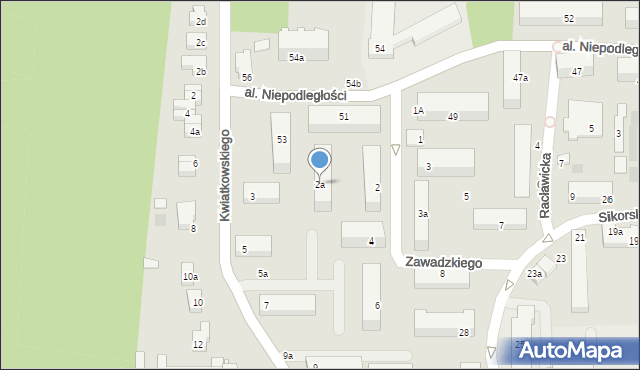Kraśnik, Zawadzkiego-Zośki Tadeusza, 2a, mapa Kraśnik