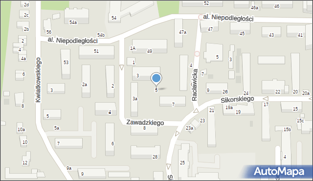 Kraśnik, Zawadzkiego-Zośki Tadeusza, 5, mapa Kraśnik