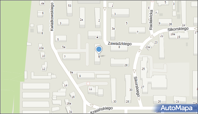 Kraśnik, Zawadzkiego-Zośki Tadeusza, 6, mapa Kraśnik
