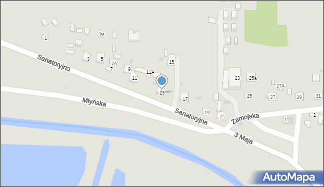 Krasnobród, Zamojska, 13, mapa Krasnobród