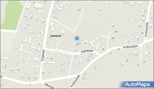 Krasnobród, Zapiasek, 10, mapa Krasnobród