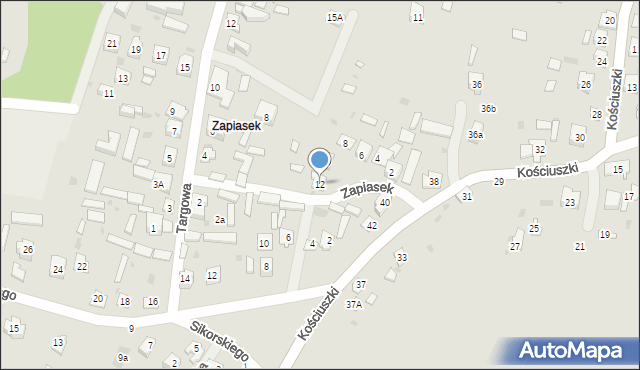 Krasnobród, Zapiasek, 12, mapa Krasnobród