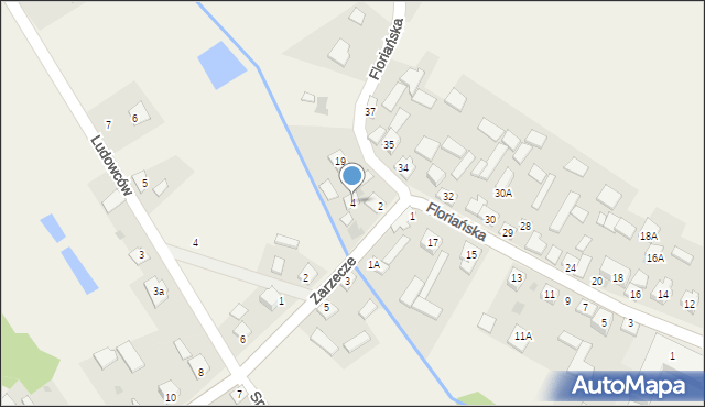 Krasocin, Zarzecze, 4, mapa Krasocin