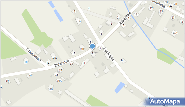 Krasocin, Zarzecze, 9, mapa Krasocin