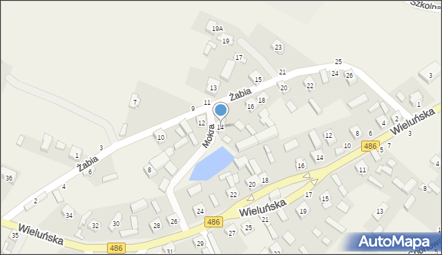 Kraszkowice, Żabia, 14, mapa Kraszkowice
