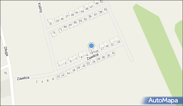 Krępa, Zawilca, 13, mapa Krępa