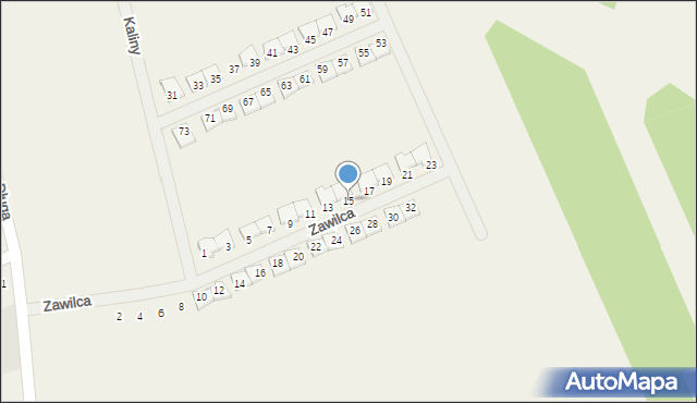 Krępa, Zawilca, 15, mapa Krępa